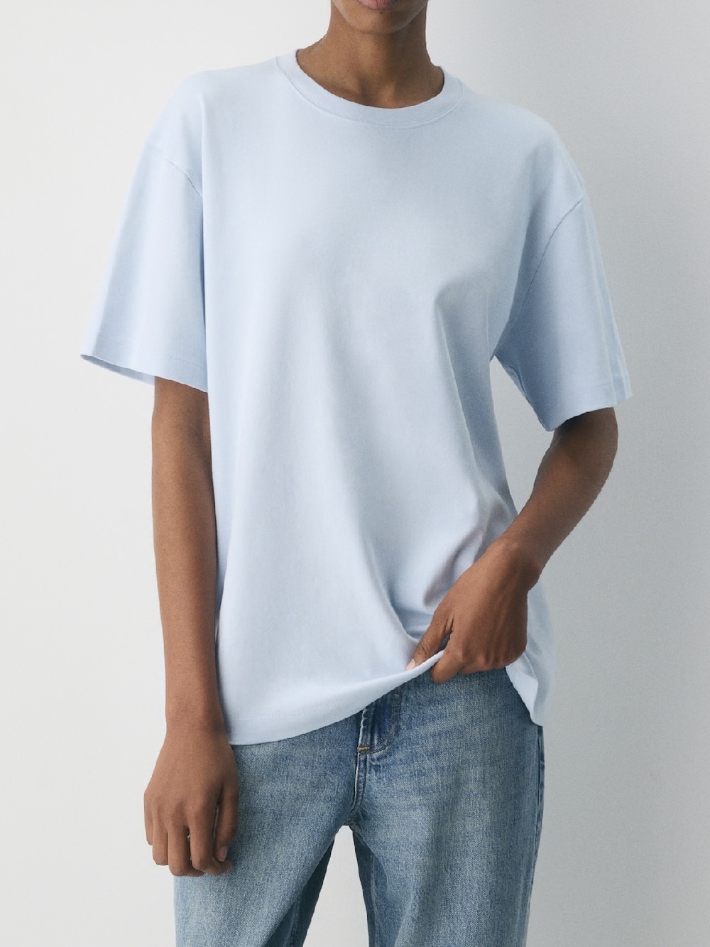 Aritzia InterLock Cotton Pegasus Tee — Pale Blue